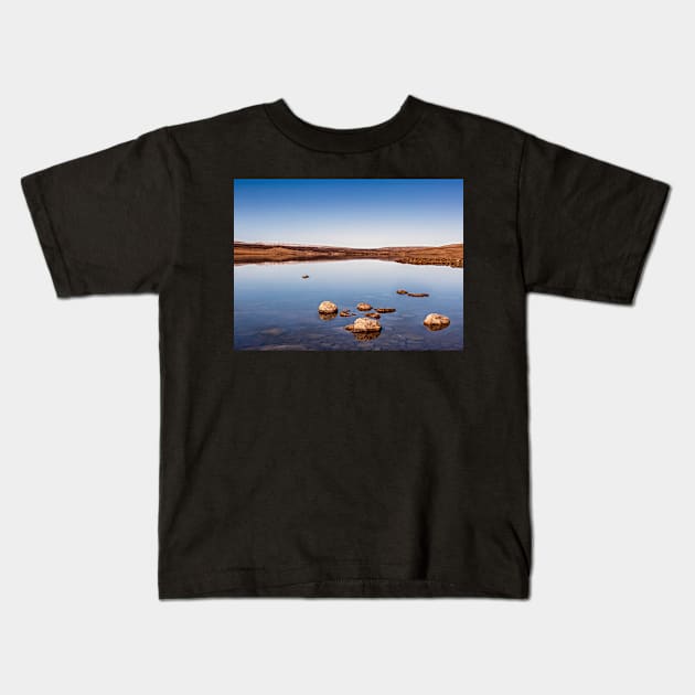 First Snow - Cow Green Reservoir Kids T-Shirt by Reg-K-Atkinson